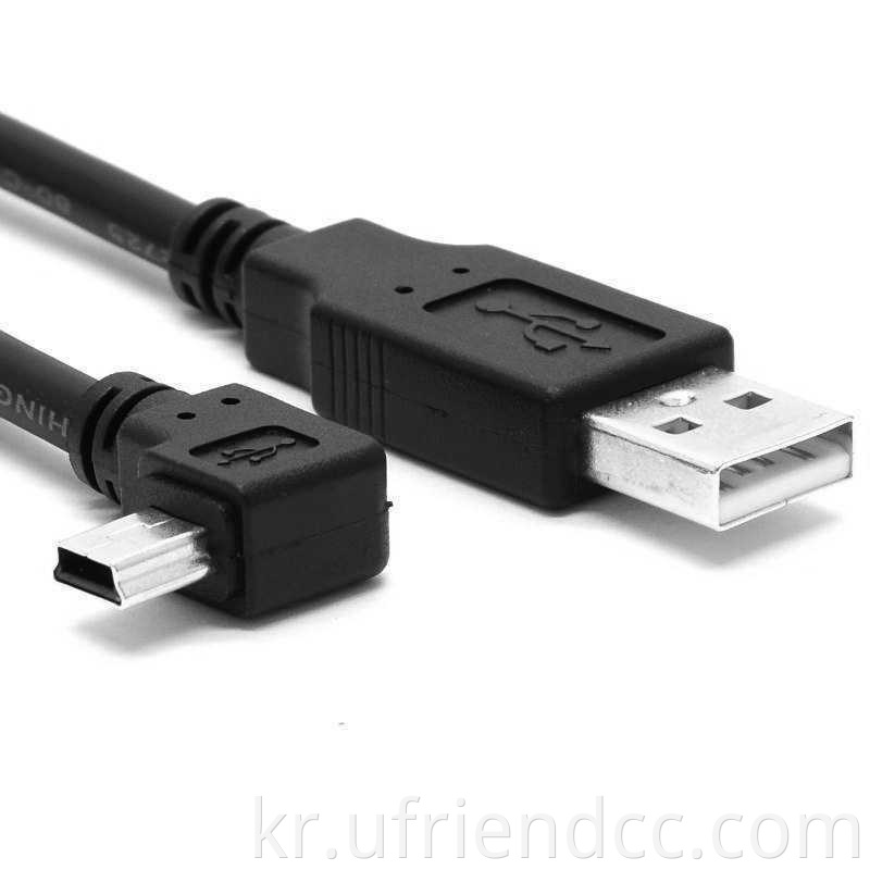 사용자 정의 90도 왼쪽 왼쪽 아래에서 각도 마이크로 USB 데이터 충전 케이블